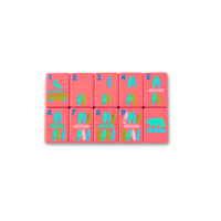 Ensemble de Mahjong Américain de Luxe Personnalisé Rose Corail 160 Tuiles Thème Californie Design Moderne Boutique Gravées Coffret Cadeau