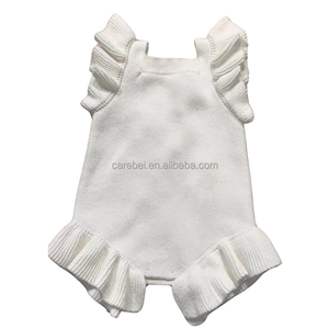 Tutina Estiva Senza Maniche in Cotone Lavorato a Maglia con Volant sulle Spalle per <span class=keywords><strong>Neonata</strong></span>, Personalizzabile, per Servizio Fotografico Primo Compleanno, Modello Bubble Girl - Product Image 6