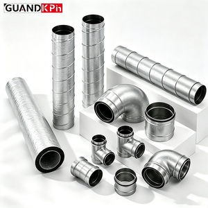 Coudes, raccords en T et réducteurs en acier galvanisé à <span class=keywords><strong>double</strong></span> <span class=keywords><strong>paroi</strong></span> en mousse de caoutchouc de 15 mm pour conduits d'air isolés en spirale pour applications marines et CVC - Product Image 6
