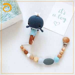 Sonajero ecológico <span class=keywords><strong>de</strong></span> ganchillo para bebé, mordedor <span class=keywords><strong>de</strong></span> madera, pulsera, anillo, sonajero orgánico, juguetes <span class=keywords><strong>de</strong></span> gimnasio para recién nacido, animal del bosque - Product Image 4