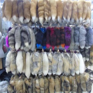 Handmade đầy màu sắc lông bất <span class=keywords><strong>Fox</strong></span> đuôi Mặt dây chuyền mềm sang trọng <span class=keywords><strong>Keychain</strong></span> - Product Image 6