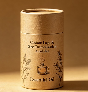 Custom Logo Printed Matte Paper Tube Cylinder Packaging for Aromatherapy <b>Oil</b> Beauty Gift <b>Set</b> - Product Image 4