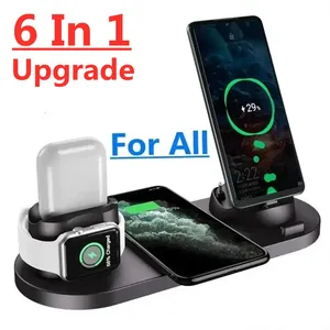 Station de charge sans fil 6 en 1 pour <span class=keywords><strong>iPhone</strong></span> 15 16, <span class=keywords><strong>Apple</strong></span> Watch, Airpods, chargeurs de téléphone, station de charge <span class=keywords><strong>rapide</strong></span> - Product Image 1