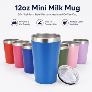 Vaso Térmico <span class=keywords><strong>de</strong></span> Acero Inoxidable <span class=keywords><strong>de</strong></span> 12oz con Logotipo Personalizado, Taza <span class=keywords><strong>de</strong></span> Viaje Reutilizable para Café y Leche con Tapa Antiderrames, Venta al Por Mayor - Product Image 1