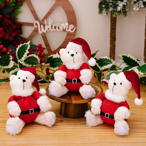 Santa Dressed Sitting <b>Bear</b> <b>Figurine</b> Christmas Theme Doll Ornament Eco-Friendly Non-woven Fabric Children's Christmas Gift - Product Image 6