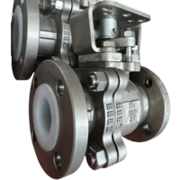 Vanne à boisseau flottant manuelle en acier inoxydable duplex 4A résistant à la corrosion API 6D/API 607, extrémités à brides, doublée de caoutchouc, OEM B3 pour gaz