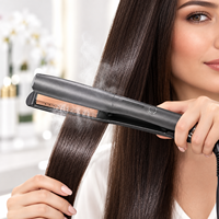 Catokan Rambut Uap Profesional 2026 BARU Fungsi Uap 34x100mm Lapisan Keramik 100-240V 4 Pengaturan Suhu