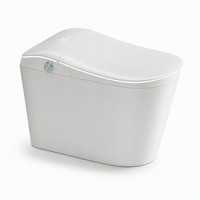 WC intelligent compact allongé avec télécommande et évacuation en S pour ventilation électrique en caravane et salle de bain moderne