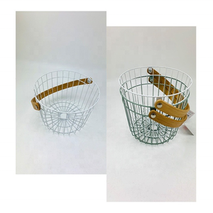 Bột lớp phủ Trái Cây Rau container dây sắt giỏ trái cây giỏ lưu trữ tre xử lý xách tay giỏ trái cây - Product Image 4