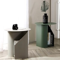 Petite table basse de style crème, table d'appoint ronde moderne en fer, table d'angle de luxe légère pour salon, petit espace