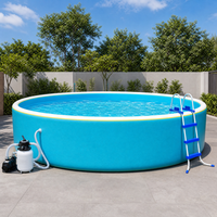 Canapé gonflable géant 16 pieds * 4 pieds, piscine hors sol en PVC, ronde, spacieuse, pour la famille, détente en plein air, pliable