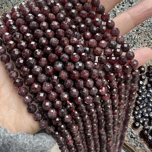 Zenper – perles à facettes sculptées à la main en grenat rouge naturel de 6mm, longueur 38cm, brins de perles en vrac, accessoire pour la fabrication de bijoux - Product Image 3