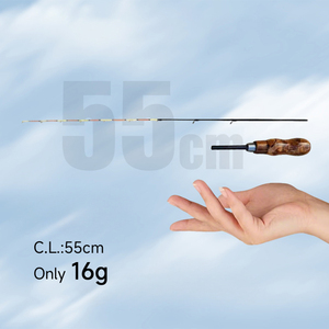 Canne à pêche sur glace en carbone ultra-légère de 63 cm <span class=keywords><strong>avec</strong></span> poignée en liège, 2 sections, pointe semi-solide en titane, pour la pêche au bar - Vente en gros - Product Image 3