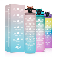Bouteille d'eau en plastique de 1000 ml avec sangle, anti-fuite, grande capacité, pour le sport, la remise en forme, le camping en plein air, Botella Plastic