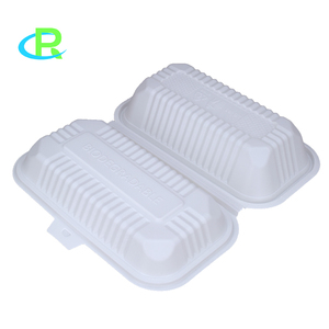 Fiambreras desechables biodegradables para restaurante, contenedor de comida de almidón de maíz con concha de plástico - Product Image 1
