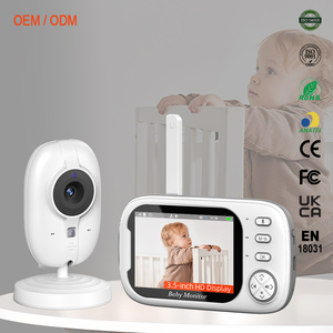 Moniteur vidéo numérique pour bébé 3,5 pouces 720p, support, détection des pleurs, caméra, système Smoant Charon Baby Pod, sirène intégrée, communication bidirectionnelle - Product Image 1