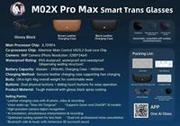 Lunettes Intelligentes M02 PRO MAX avec Étui de Recharge, Batterie Portable 2000mAh, Caméra 8MP, Stock Disponible pour le Dropshipping