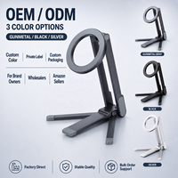 Support de téléphone magnétique pliable, support de bureau réglable pour mobile, support magnétique portable, OEM ODM, logo personnalisé, vente en gros B2B
