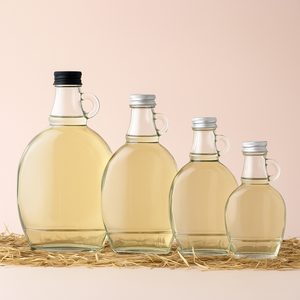 Venta al por mayor 1L 2L transparente galón botella de bebida de vidrio antigua con asa tapa de rosca tapa negra para dispensador de agua de sidra - Product Image 2