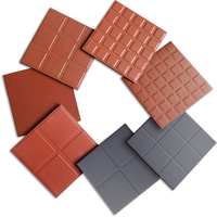 Carreaux de sol en porcelaine antidérapants pour villa moderne, aspect brique rouge 300x300mm, absorption d'eau, résistants à l'humidité, design rustique