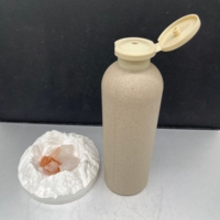 Botol Plastik Jerami Gandum 100ml 250ml 500ml dengan Tutup Flip untuk Sabun Cair, Sampo, Perawatan Kulit Tubuh, Sanitizer