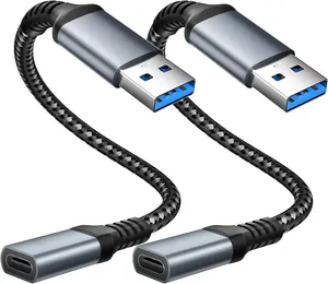 USB3.1 USB C母到USB 3.0类型-A公USB 3.1类型C连接器转换器适配器，适用于所有C型公设备