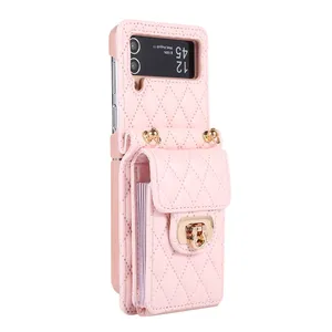 Étui portefeuille de luxe pour Samsung Galaxy <span class=keywords><strong>Z</strong></span> <span class=keywords><strong>Flip</strong></span> 5, sac à bandoulière pour Galaxy <span class=keywords><strong>Z</strong></span> <span class=keywords><strong>Flip</strong></span> <span class=keywords><strong>4</strong></span> - Product Image 1