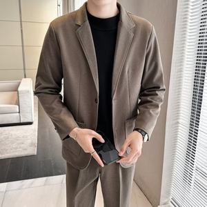 Costume en laine pour homme automne-hiver, style mature raffiné, manteau en laine épaisse pour homme, costume décontracté coréen - Product Image 2