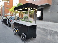 Chariot de restauration rapide mobile ETODEVICE, chariot à café en métal pour l'extérieur, à vendre