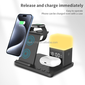 Desktop New Upright Multifunctional Desktop Wholesales Digital Desk <strong>Bedside</strong> Alarm <strong>Clock</strong> Wireless Charger for <strong>Iphone</strong> With <strong>Clock</strong> - Product Image 2