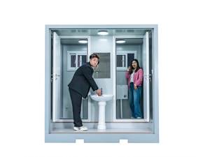 Kit de toilettes préfabriquées modulaires portables modernes Maisons Toilettes préfabriquées Cabine de toilettes publiques Cabine de salle de bain - Product Image 2