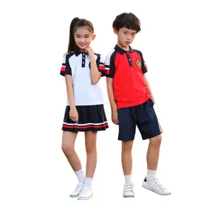 Uniforme deportivo Unisex para niños y niñas, Conjunto de camiseta y pantalones cortos, uniforme escolar de verano