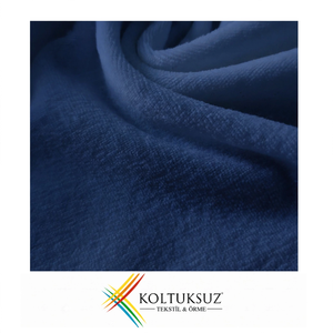 Tissu Velours Tricoté Peigné Bio Bleu Foncé 240 g/m² de Haute Qualité 100% Coton pour Vêtements en Gros - Product Image 1