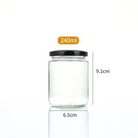 Bouteille de stockage de cornichons pour aliments 250 ml 350 ml 450 ml 750 ml Bouteille de canette ronde en verre avec couvercle à vis