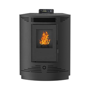 Mini estufa de esquina de 7KW, estufa de <span class=keywords><strong>pellets</strong></span> de leña de biomasa para interiores sin humo, estilo moderno con control remoto a la venta - Product Image 1