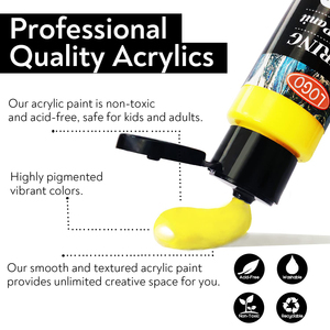 Juego de pintura acrílica de 24 <span class=keywords><strong>colores</strong></span> 2 floz 60ml botellas, no tóxico 24 <span class=keywords><strong>colores</strong></span> pintura acrílica <span class=keywords><strong>para</strong></span> niños adultos artistas lienzo artesanías <span class=keywords><strong>madera</strong></span> - Product Image 3