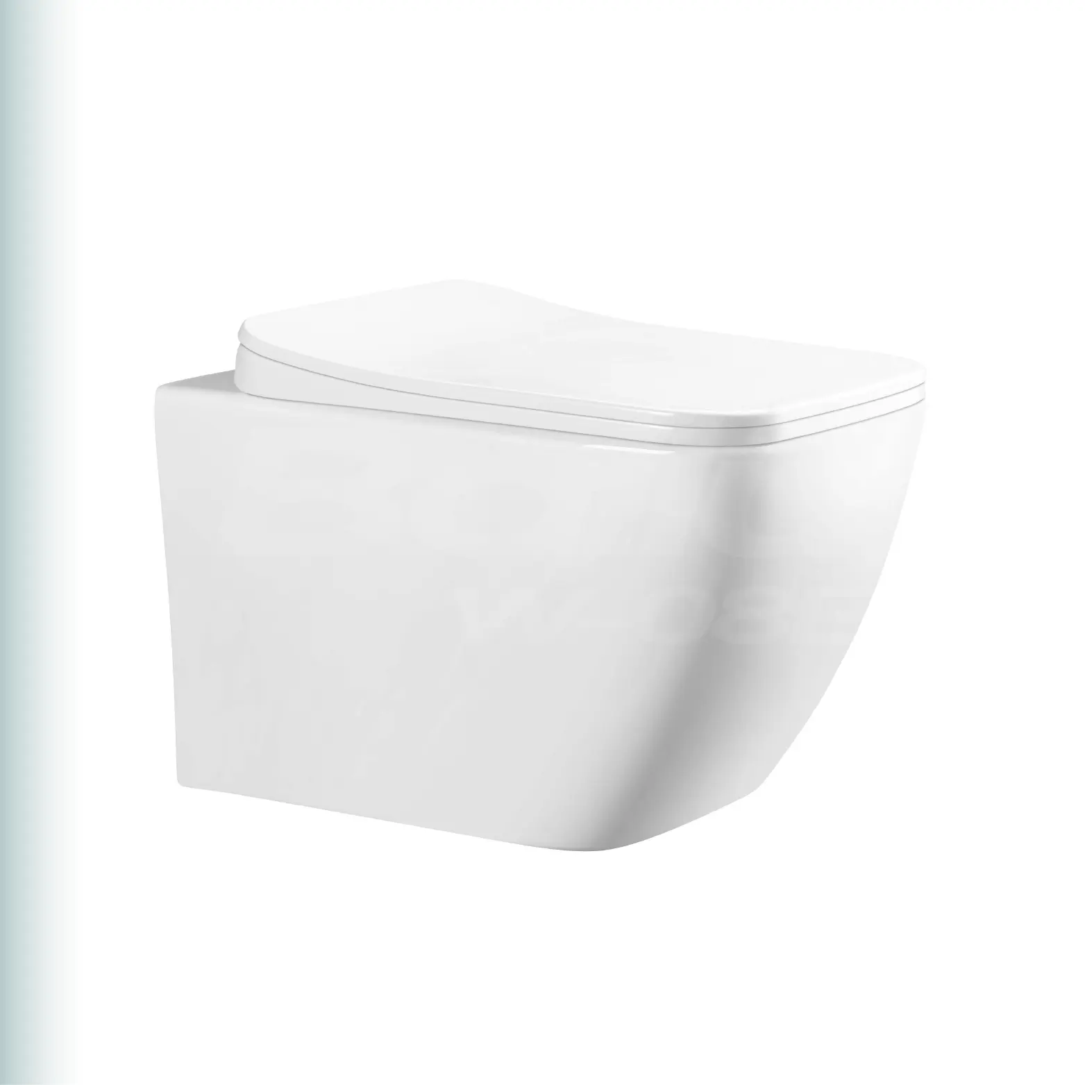 BAILU W-08E Unique Modern Aesthetic Rimless Square Wall-hung Toilet Bidet Set With Comfortable Seating UF Cover
