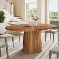 Table à manger ovale Tribesigns pour 6 personnes, table à manger en bois de style farmhouse de 55,11 pouces, table de cuisine rustique avec plateau en bois
