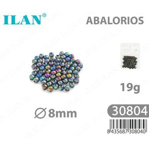 ลูกปัดอะคริลิคสีรุ้ง 8 มม. ยี่ห้อ Ilan Abalorios น้ำหนัก 19 กรัม สำหรับทำเครื่องประดับ - Product Image 1