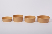 Offre Spéciale à emporter des échantillons gratuits Bol rond en papier kraft avec couvercle pour salade et aliments chauds