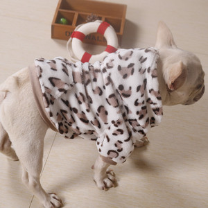 Automne hiver léopard <span class=keywords><strong>frenchie</strong></span> bouledogue vêtements pour animaux de compagnie flanelle bouledogue anglais vêtements - Product Image 2