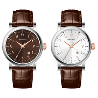 Montre classique à bracelet en diamant Montres de luxe pour homme en cuir avec logo personnalisé et cadran arabe