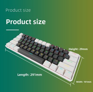 Teclado Mecánico Personalizable RGB con Interruptores Azules, Cableado, Iluminado, Intercambiable en Caliente, 61 Teclas, Resistente al Agua, Metálico, USB 2.0, para Juegos - Product Image 6