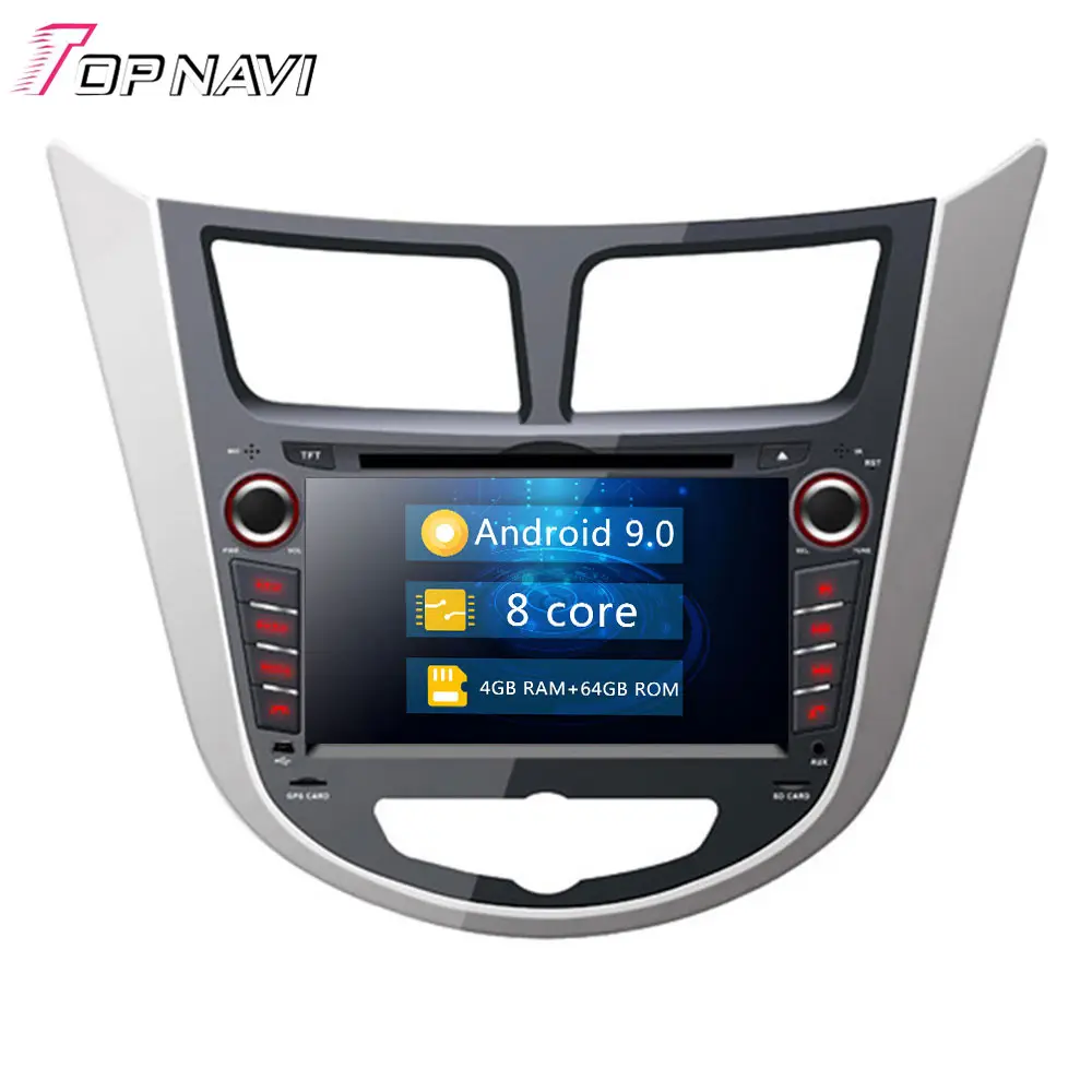 Autoradio Lecteur DVD GPS Navigation Pour Hyundai Verna Accent Bleu Solaris Grand Avega Hayon 2011-2019 Avec Audio Vidéo DVD