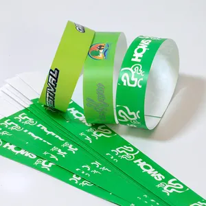 Hot Sale 250*25mm Or 250*19mm Disposable Customized Patterns Tyvek Wristband Events Ticket Bands Tearproof Paper Bracelets