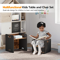 Ensemble table et chaise en bois pour enfants, mobilier de lecture pour enfants de 13 ans