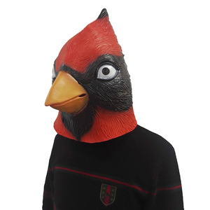 Masque de tête entière en latex <span class=keywords><strong>rouge</strong></span>, <span class=keywords><strong>oiseau</strong></span> flamant rose, <span class=keywords><strong>moineau</strong></span> <span class=keywords><strong>rouge</strong></span>, costumes de cosplay, accessoires, masque en latex d'<span class=keywords><strong>oiseau</strong></span>, Halloween, carnaval, mascarade - Product Image 6