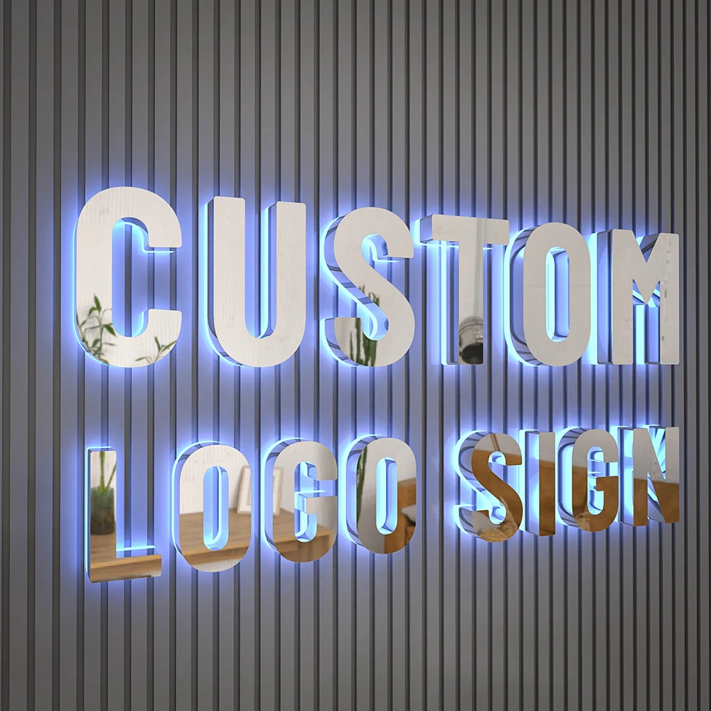 Newest 3d letter sign shop name board company sign logo design lighted coffee custom sign