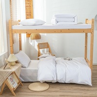 Drap de lit taille unique 100% coton-Drap plat pour dortoir, appartement, hôtel et hôpital | Doux, durable et facile d'entretien