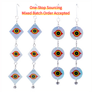 Répulsif à oiseaux laser double face en forme d'œil, réfléchissant, à énergie éolienne, avec cloche sonore, <span class=keywords><strong>pour</strong></span> jardin et cour, prêt à être expédié - Product Image 1